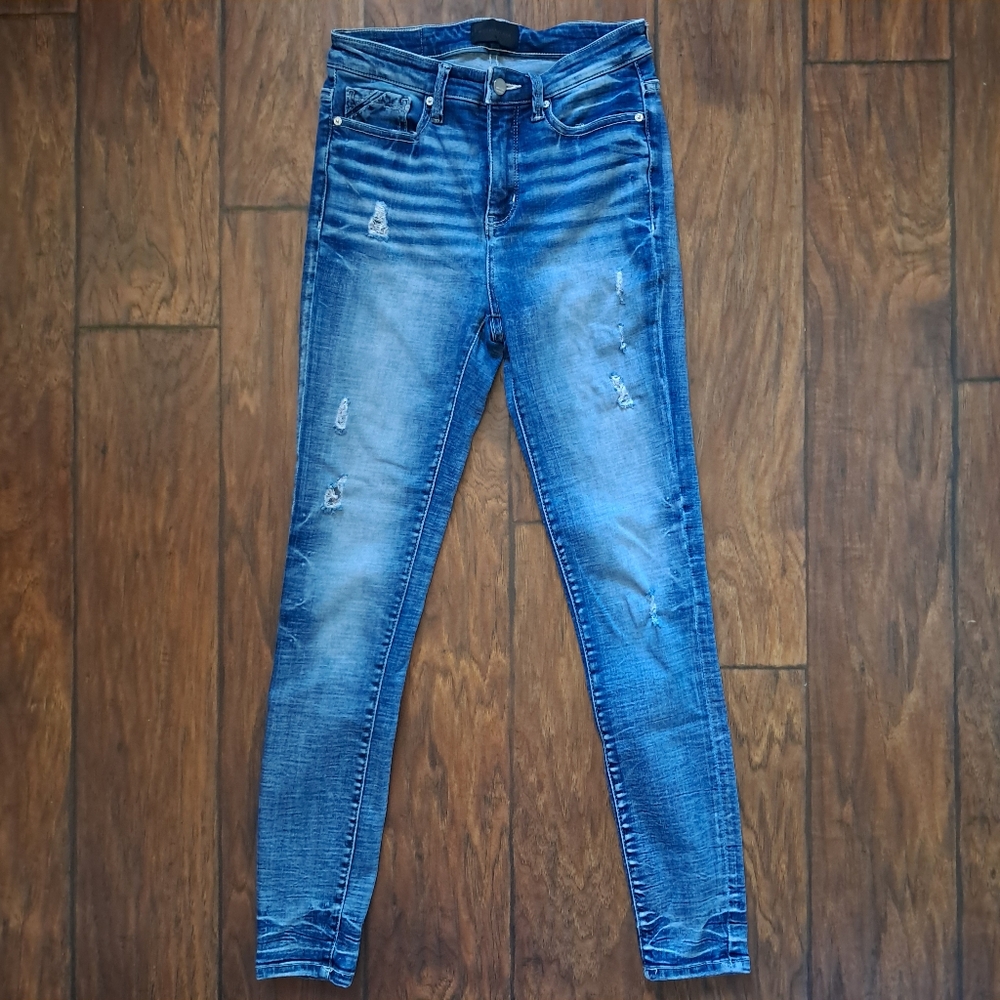 Buckle Black Fit No. 75 Skinny Stretch Distressed Women's 25